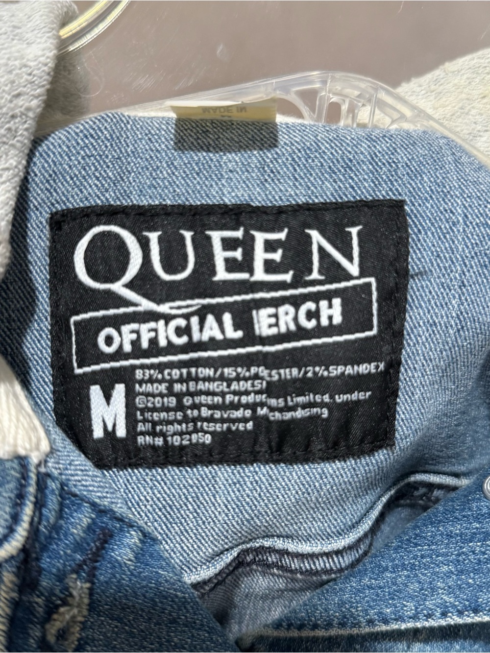 Queen Official Merch Cropped Denim Hooded Jacket Size M, Vintage Classic Rock - Picture 11 of 11